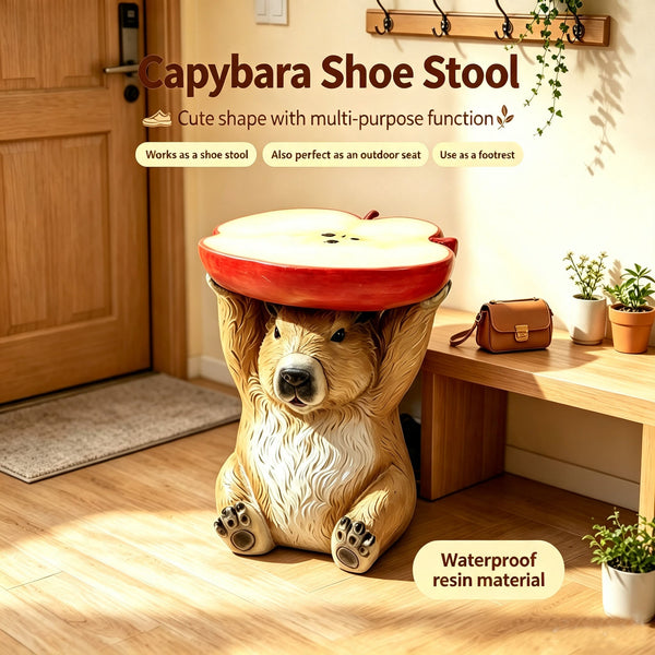 14" Capybara Holding Apple Slice Stool, photo 2 of 10