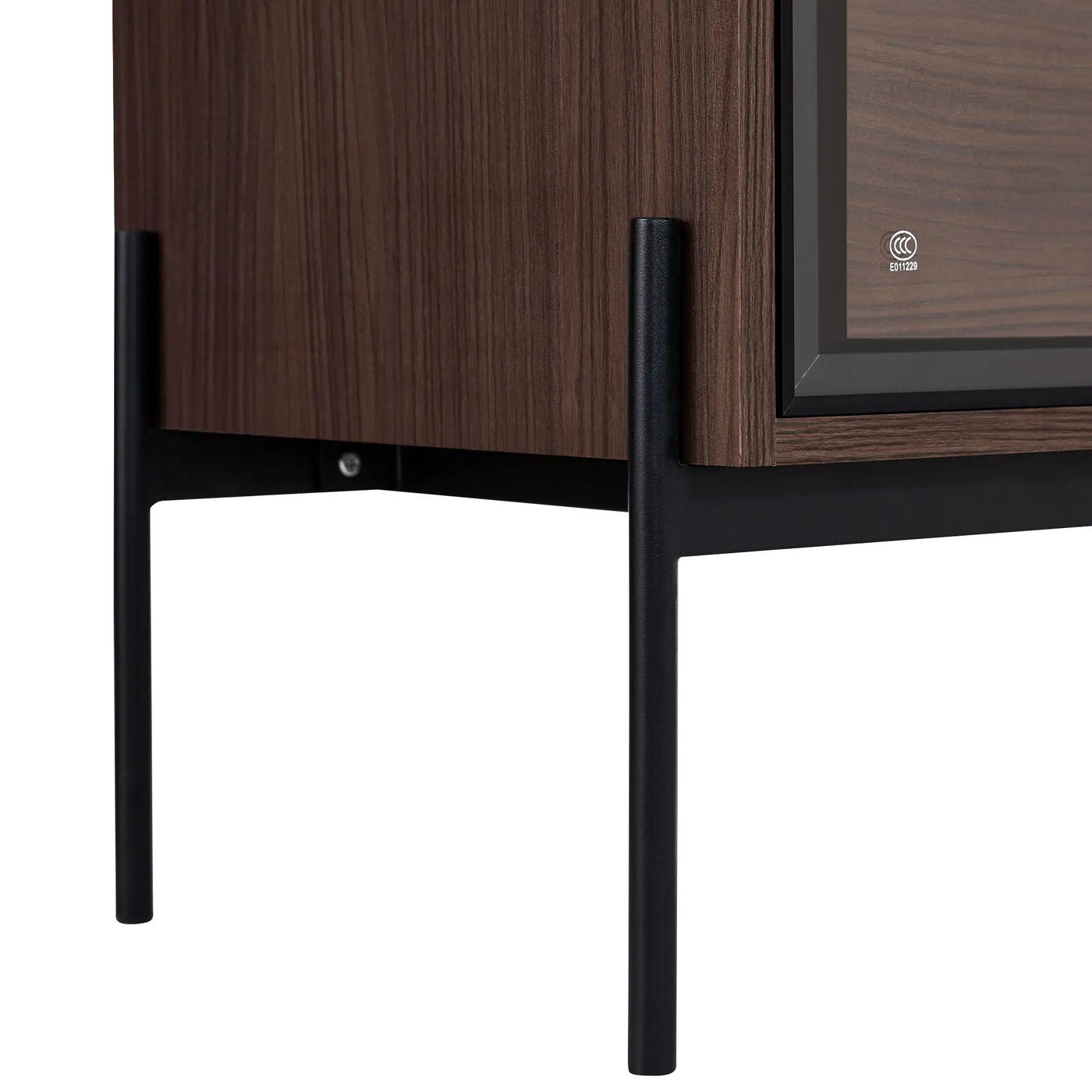Modern Minimalist Style LED Curio Cabinet With Tempered Glass Door, Metal Legs by HouseOfZazla