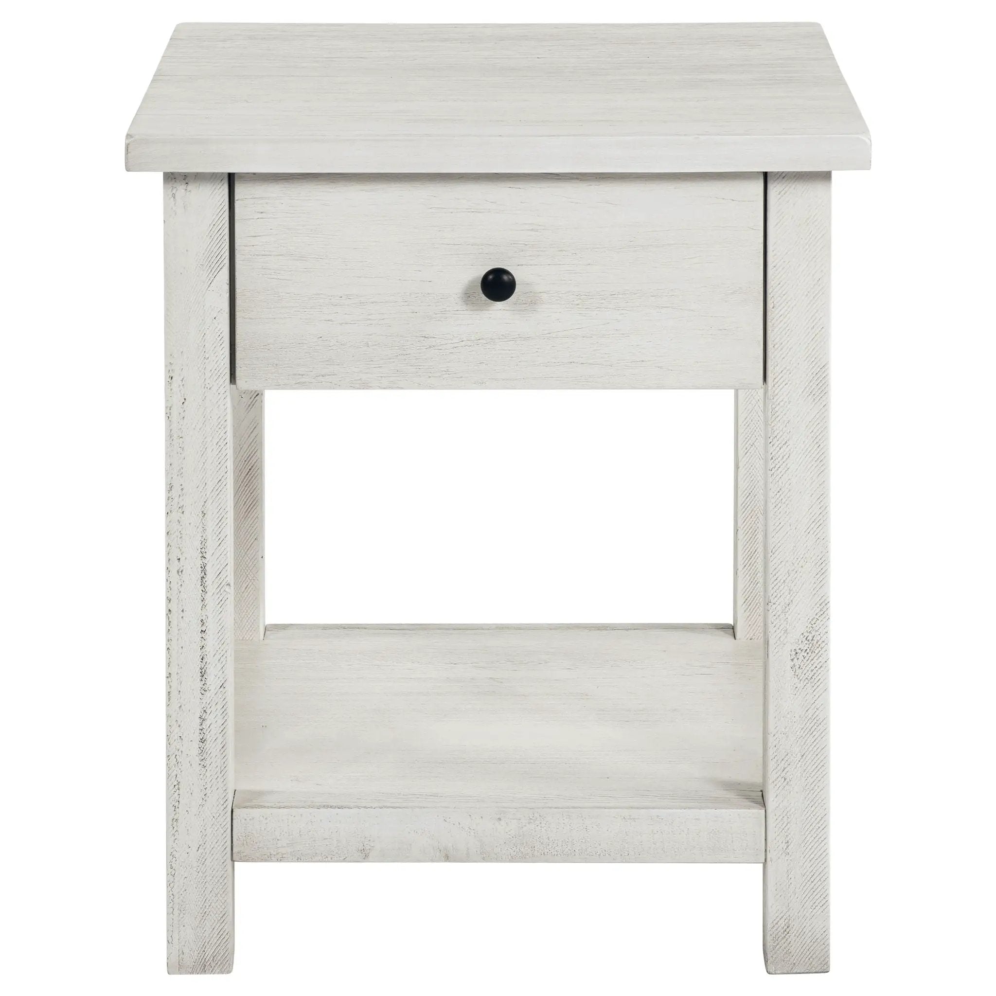 Payne 1-drawer Wood End Table with Shelf Distressed White by Unique Piece Furniture
