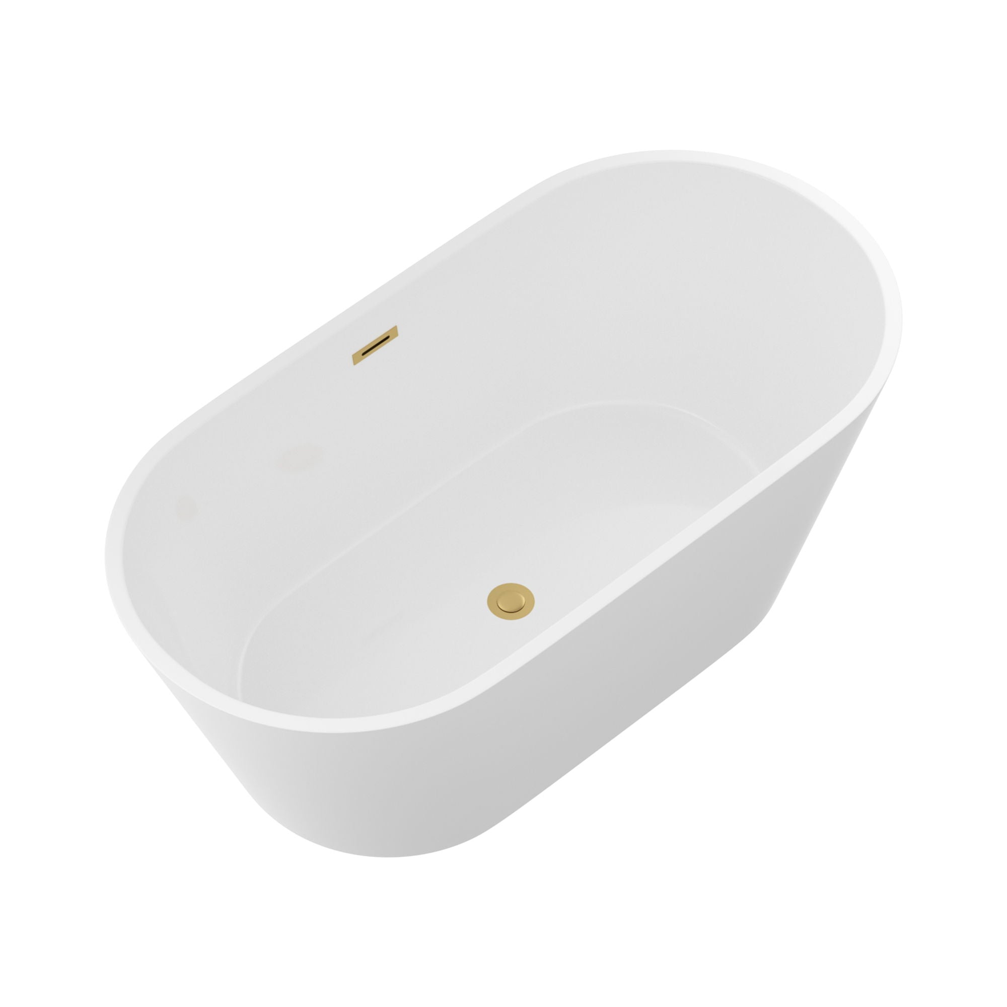Gloss Freestanding Bathtub With Overflow And Pop Up Drain, Stand Alone Soaking Tub - Glossy White by HouseOfZazla