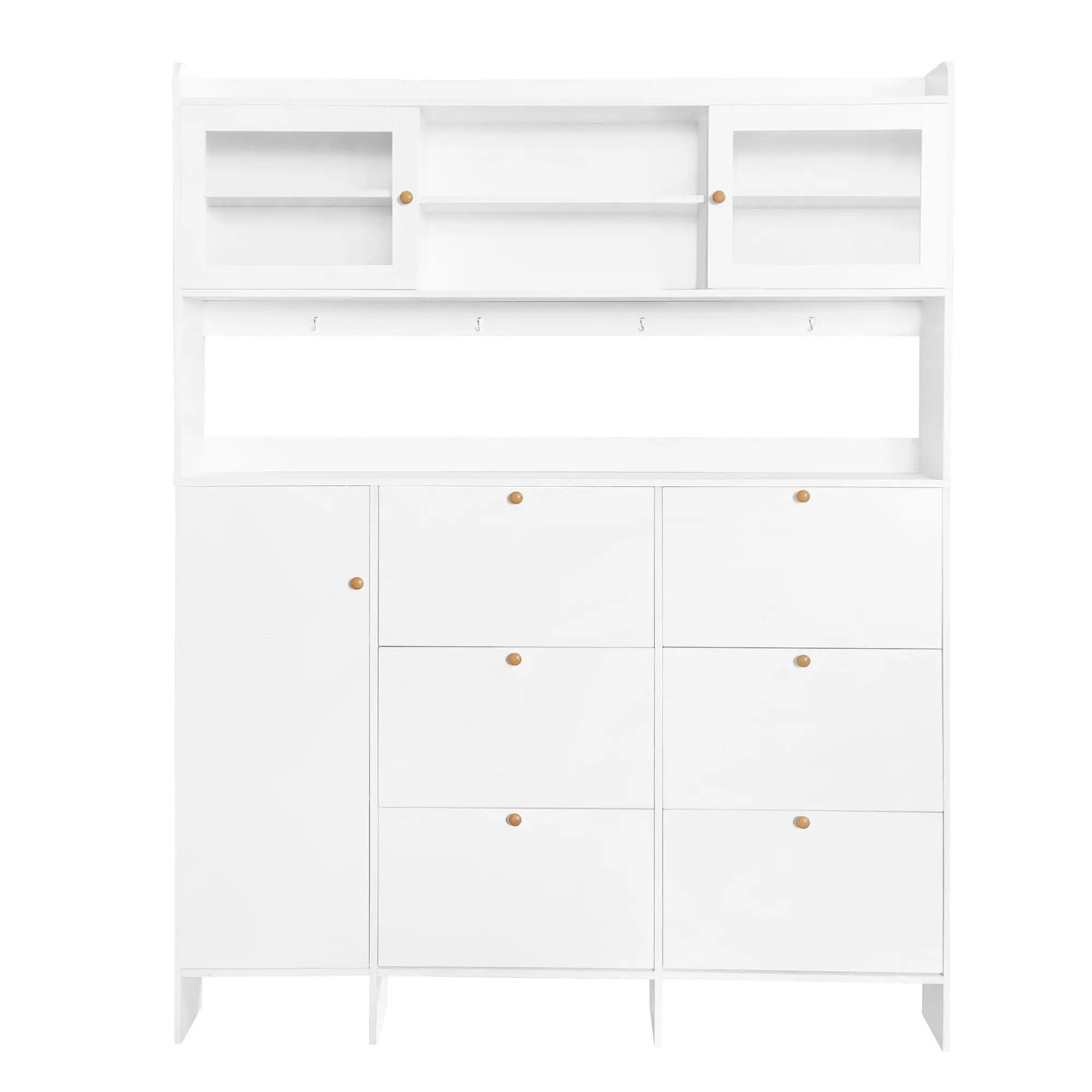 On Trend Multifunctional Tipping Bucket Shoe Cabinet With Storage Shelf & 6 Flip Drawers by HouseOfZazla