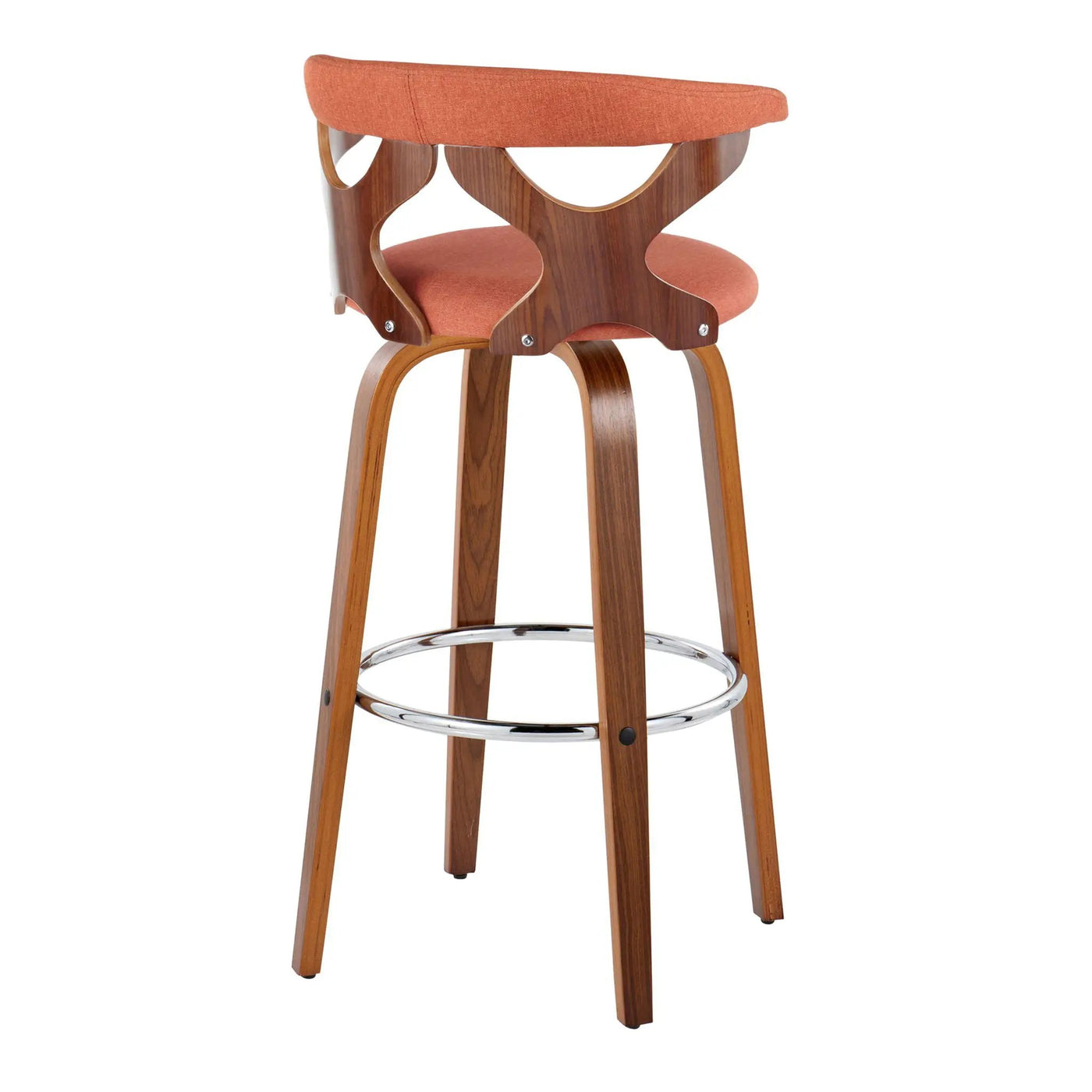 Gardenia - Mid Century Modern Fixed Height Barstool With Swivel With Round Footrest (Set of 2) by HouseOfZazla
