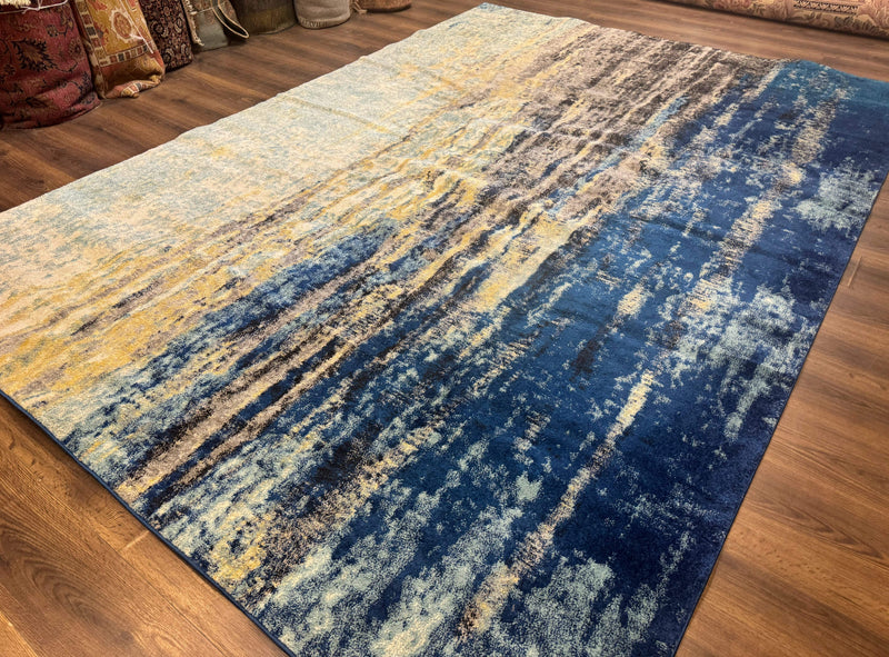 Modern Abstract Blue Area Rug 8x11 ft by Jewel Rugs