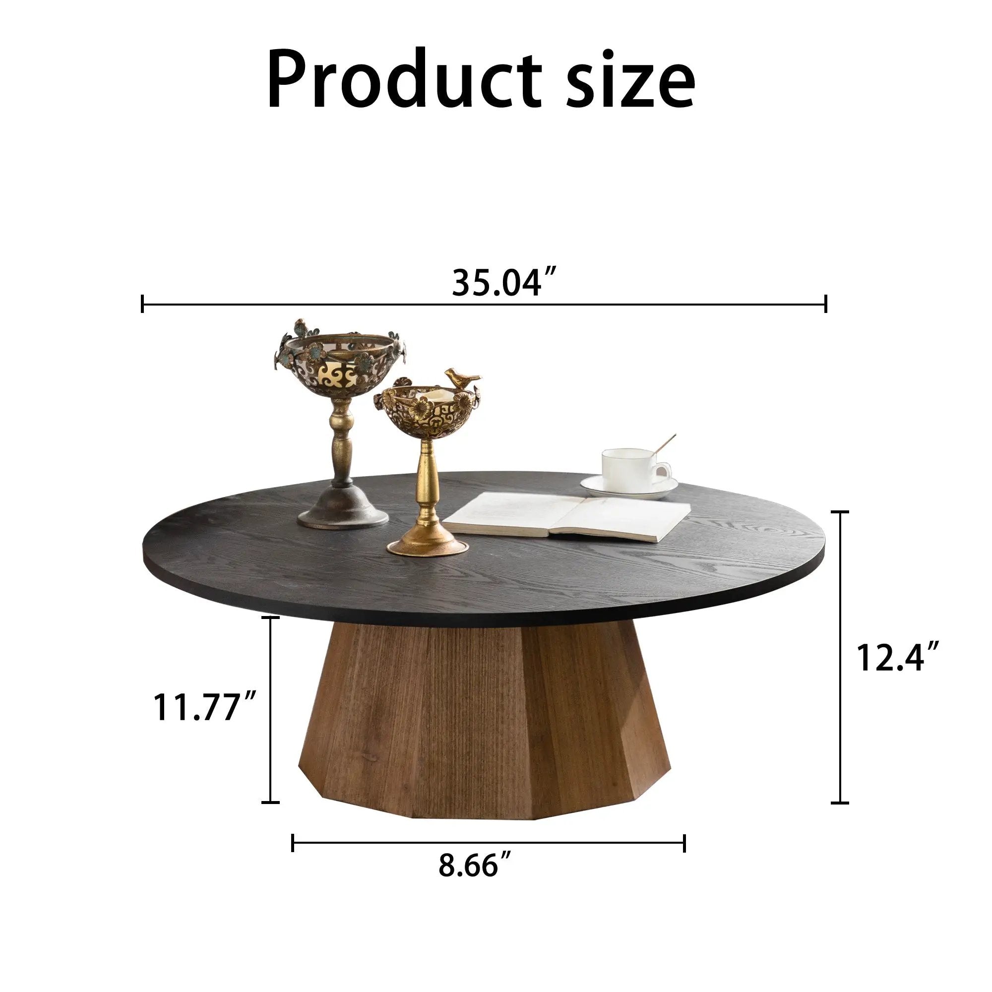 Round Coffee Table with Sturdy Pedestal Design by HouseOfZazla