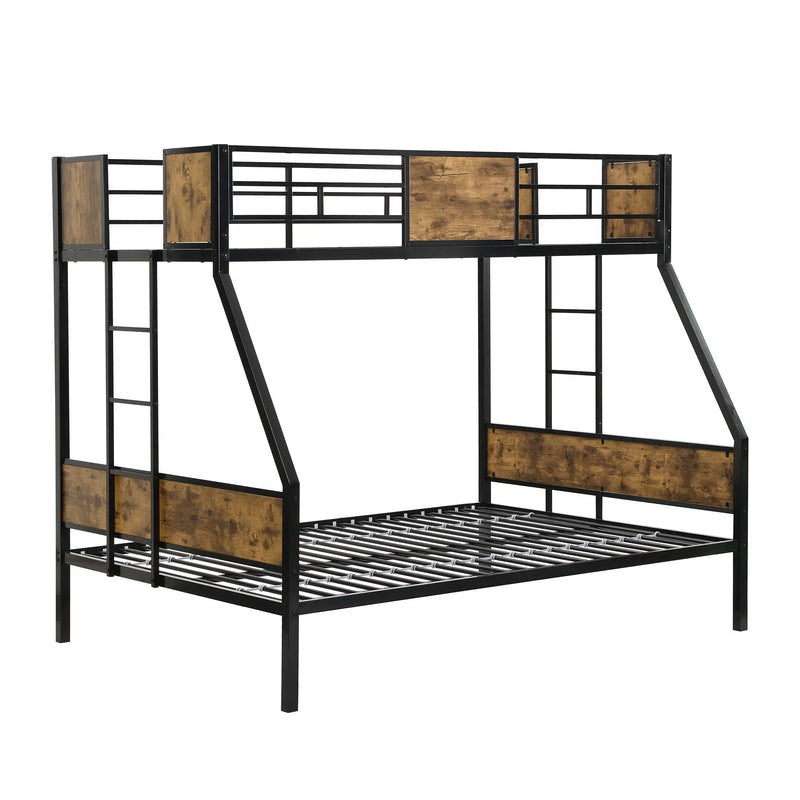 Modern Metal Bunk Bed With Side Ladders And Guardrail by Unique Piece Furniture