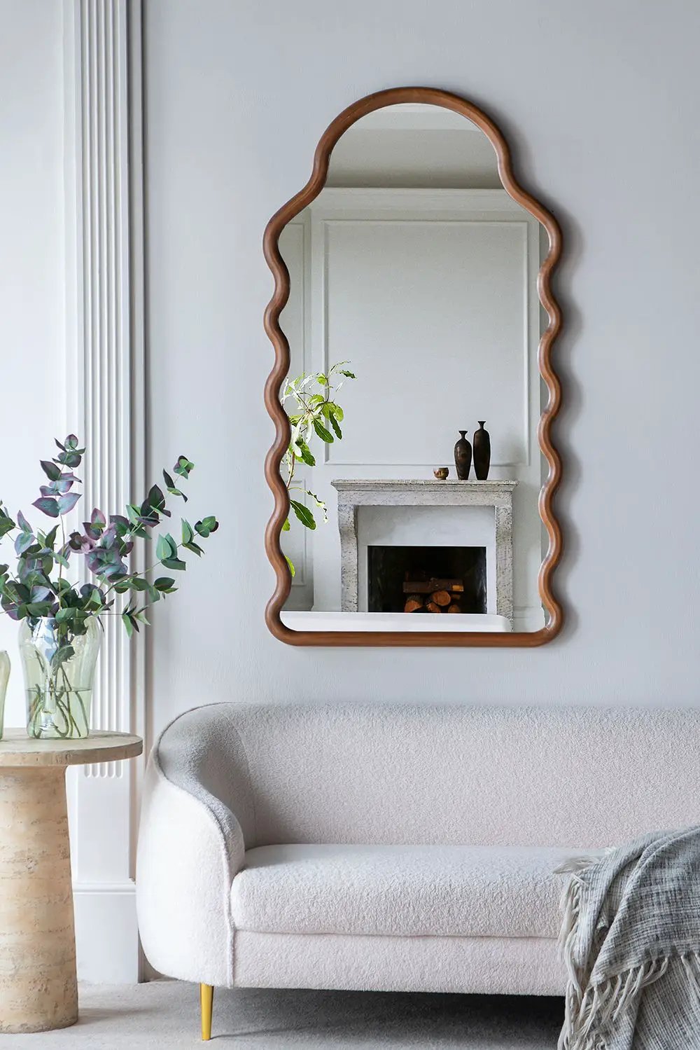 Wood Mirror With Unique Frame - Brown by Unique Piece Furniture