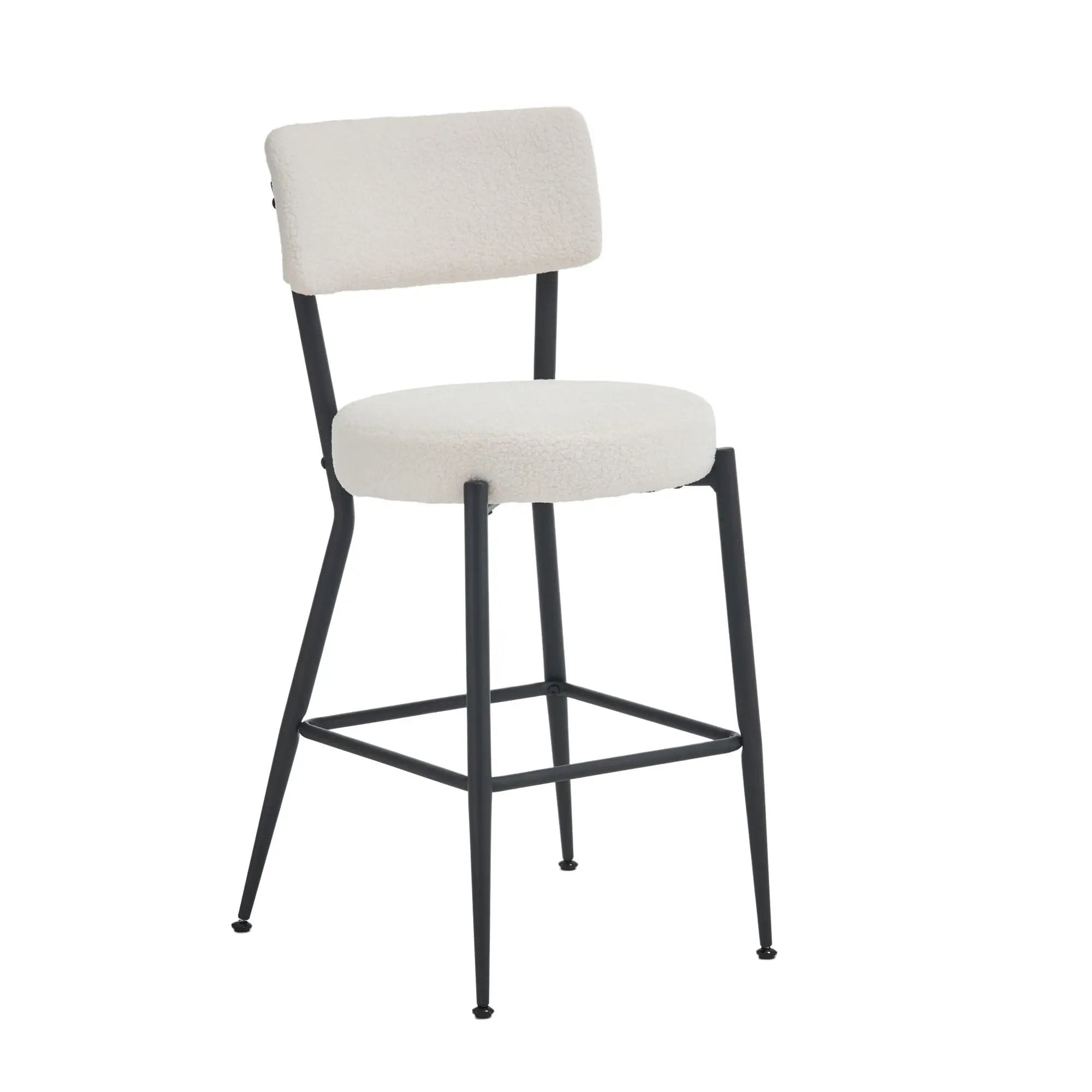 Modern Teddy Fabric Upholstered Bar Stools - Legs by HouseOfZazla