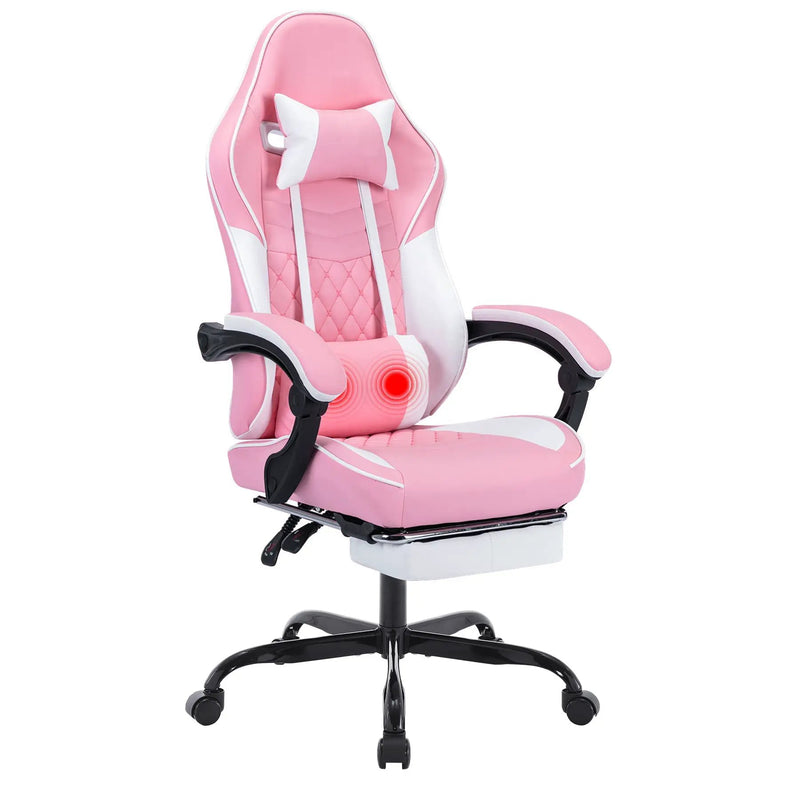 Ergonomic Video Gamer Chair with Massage Lumbar Support by HouseOfZazla