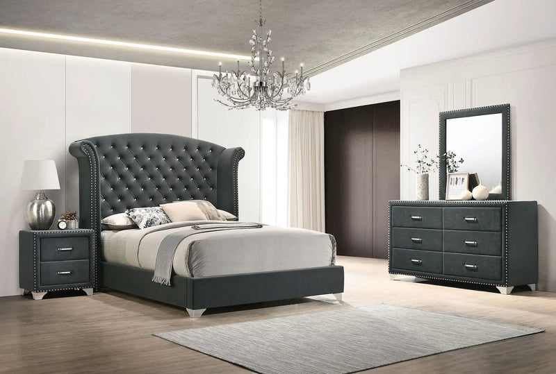 Melody 4-piece Queen Bedroom Set Grey by Unique Piece Furniture