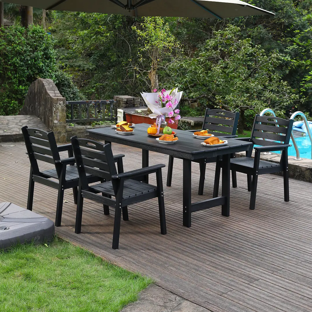 HDPE Outdoor Patio Dining Set - Table and Four Chairs by HouseOfZazla