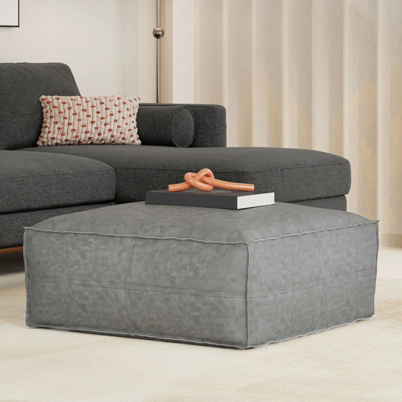 Brody - Large Square, Coffee Table Pouf by HouseOfZazla
