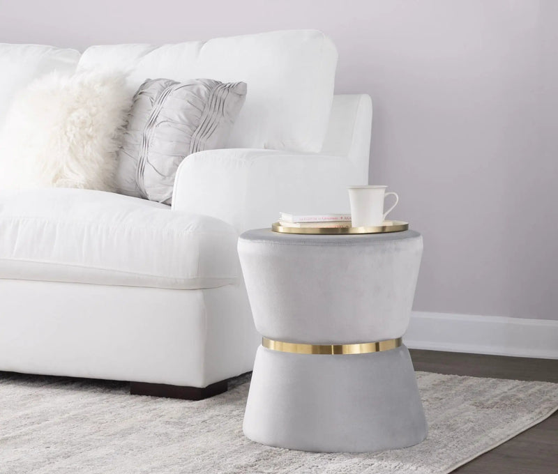 Gemma - Contemporary / Glam Ottoman - Silver / Gold by Unique Piece Furniture