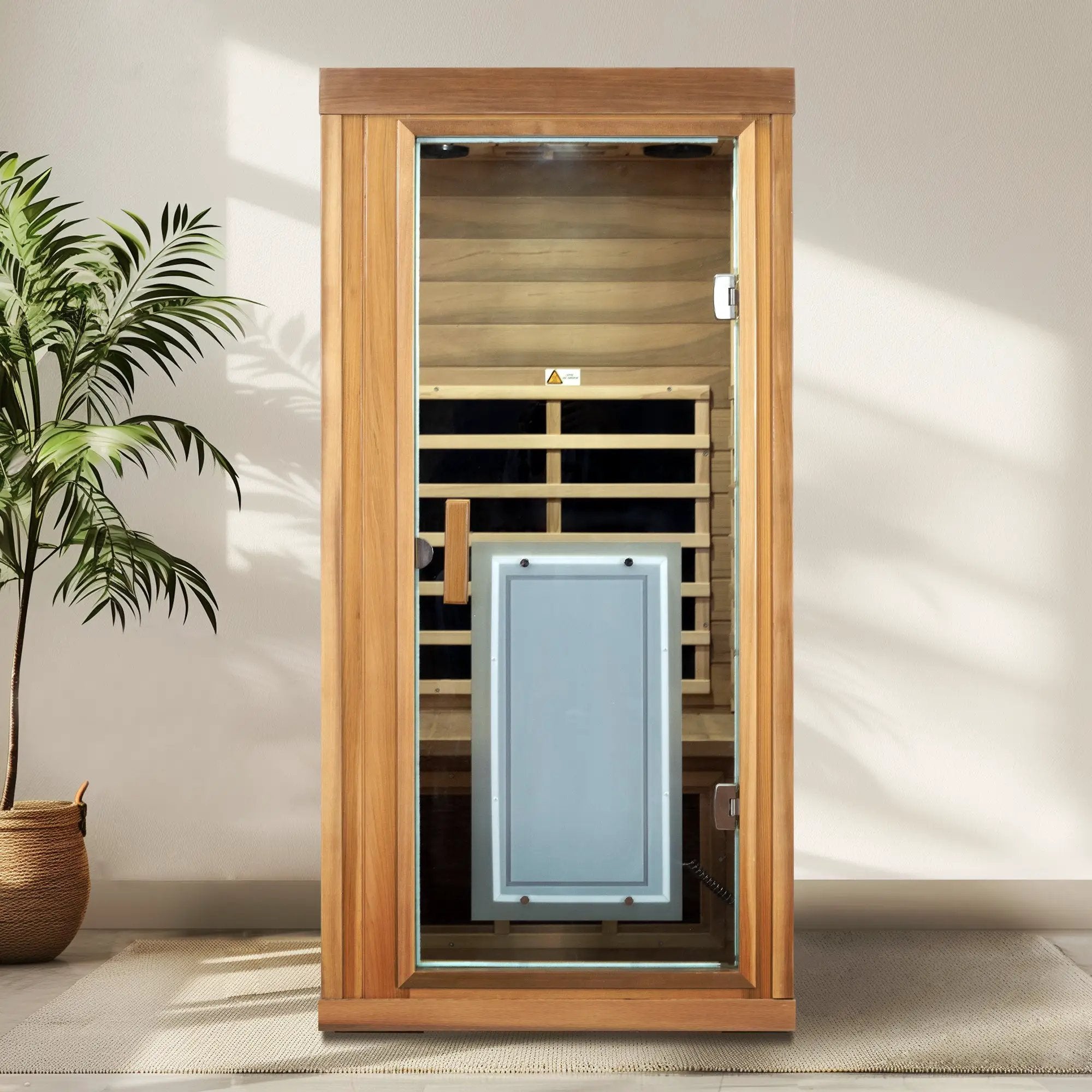 One person Far infrared red cedar standard indoor sauna room (Front & Rear & Left & Right) by HouseOfZazla