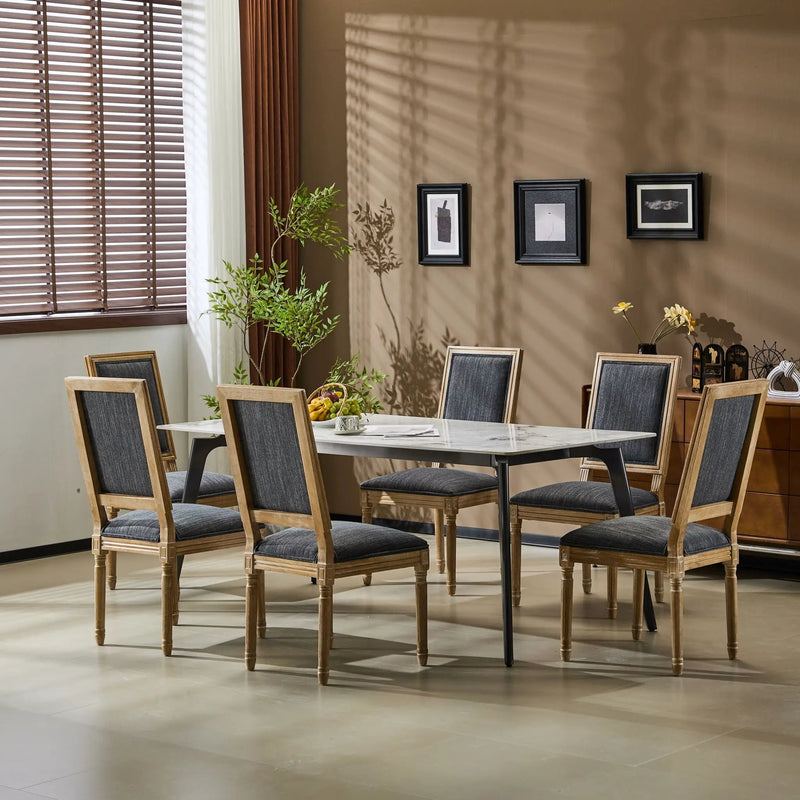 French Country Style Dining Chair With Upholstered Seating And Fluted Legs by HouseOfZazla