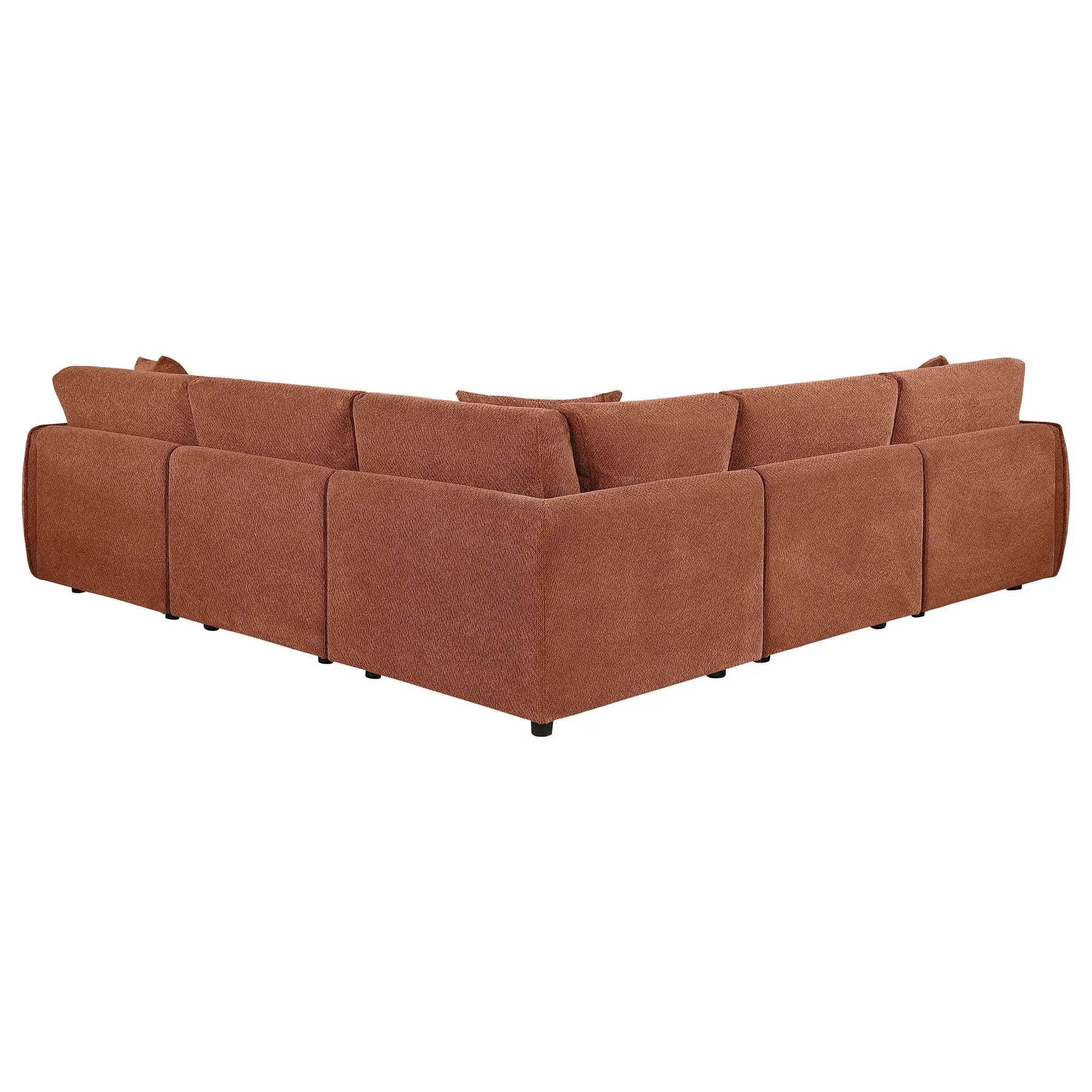 Elysia 5-piece Chenille Upholstered Modular Sectional Sofa Coral by Unique Piece Furniture
