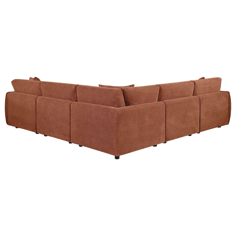 Elysia 5-piece Chenille Upholstered Modular Sectional Sofa Coral by Unique Piece Furniture