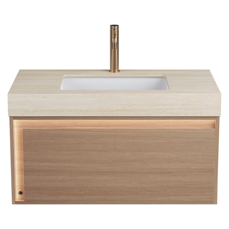 NYAH 36'' Bathroom Vanity & Sink - Floating Ultra-Slim Grille Design by HouseOfZazla