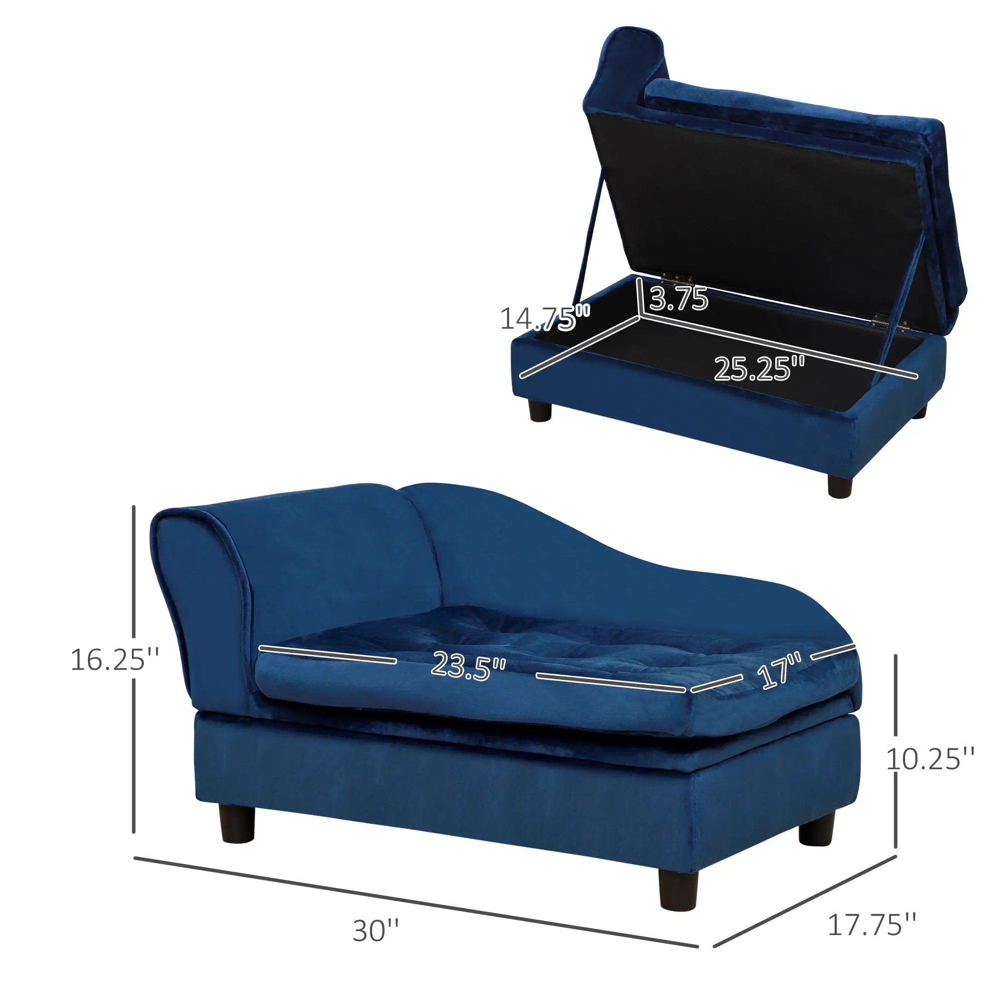 PawHut Luxury Fancy Dog Bed for Small Dogs with Hidden Storage by HouseOfZazla