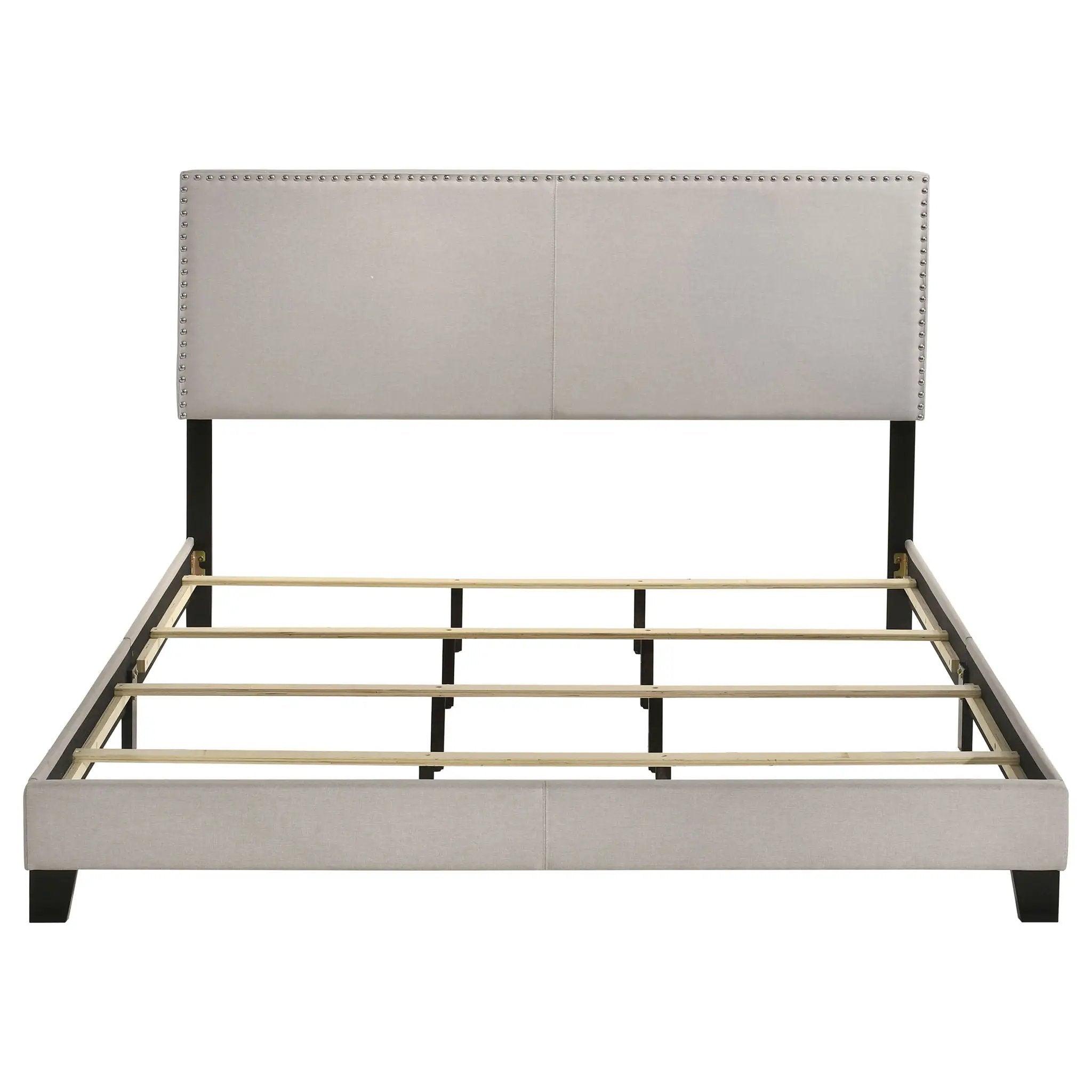 Boyd Upholstered California King Panel Bed Ivory by Unique Piece Furniture