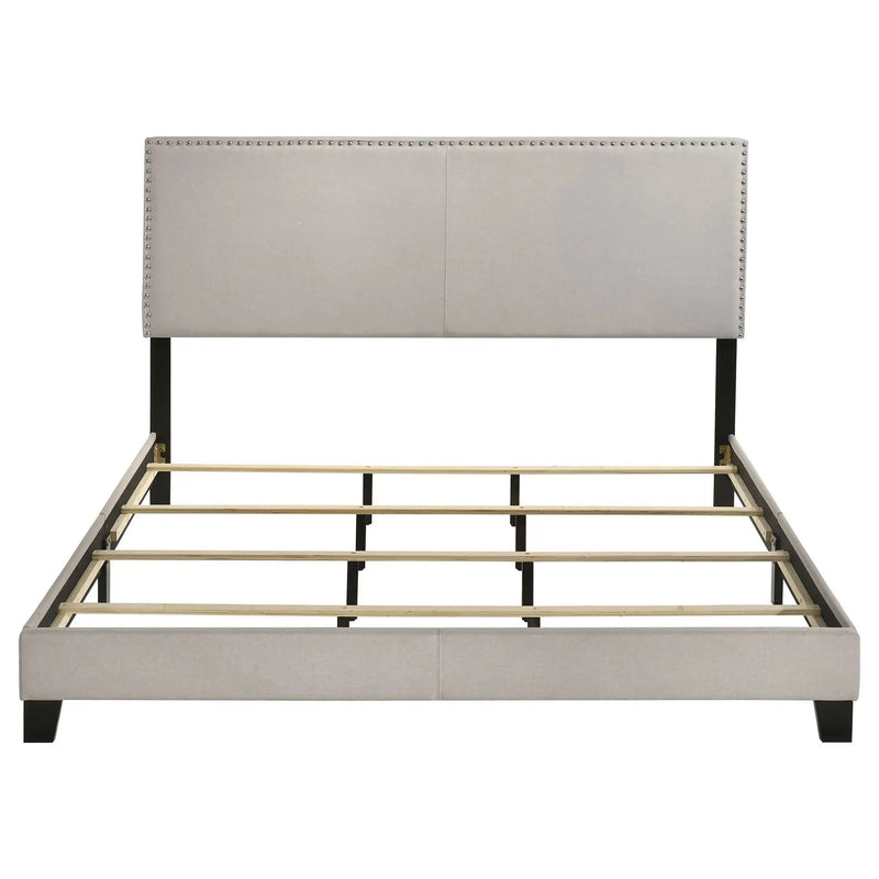 Boyd Upholstered California King Panel Bed Ivory by Unique Piece Furniture