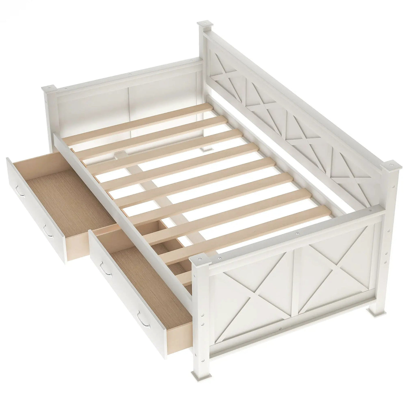 Modern Daybed With 2 Large Drawers, X Shaped Frame by Unique Piece Furniture