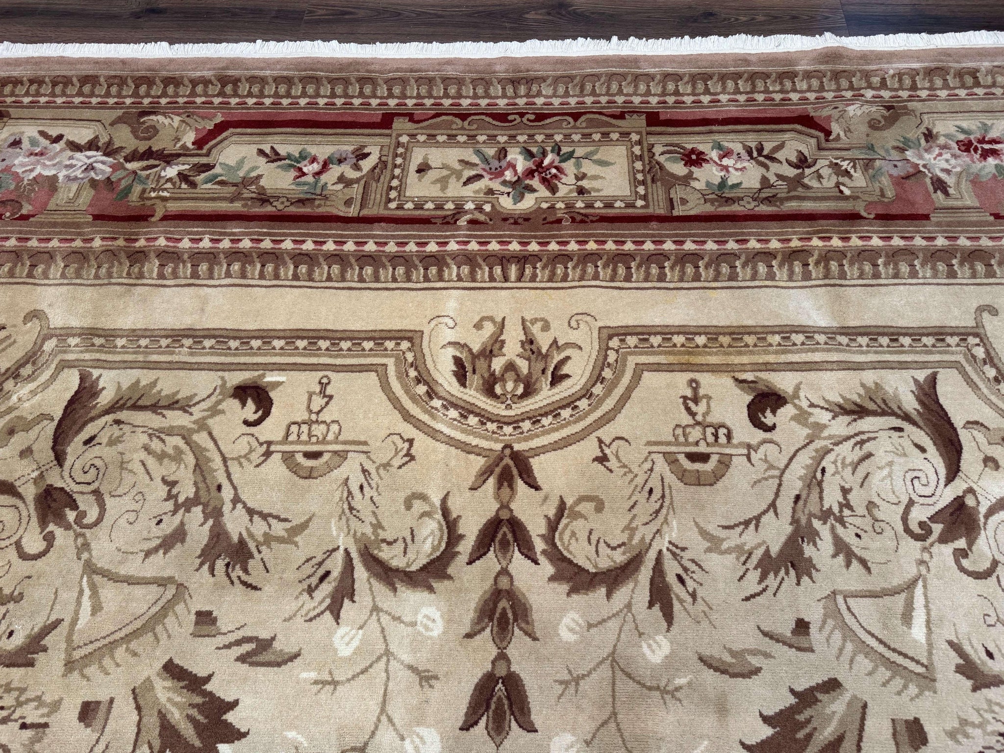 Palace Size Aubusson Rug 12x18, Extra Large, French European Carpet, Soft Wool Pile, Elegant by Jewel Rugs