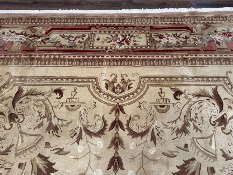 Palace Size Aubusson Rug 12x18, Extra Large, French European Carpet, Soft Wool Pile, Elegant by Jewel Rugs