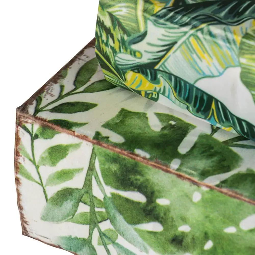 Botanical And Book Boxes (Set of 2) - White / Green by HouseOfZazla