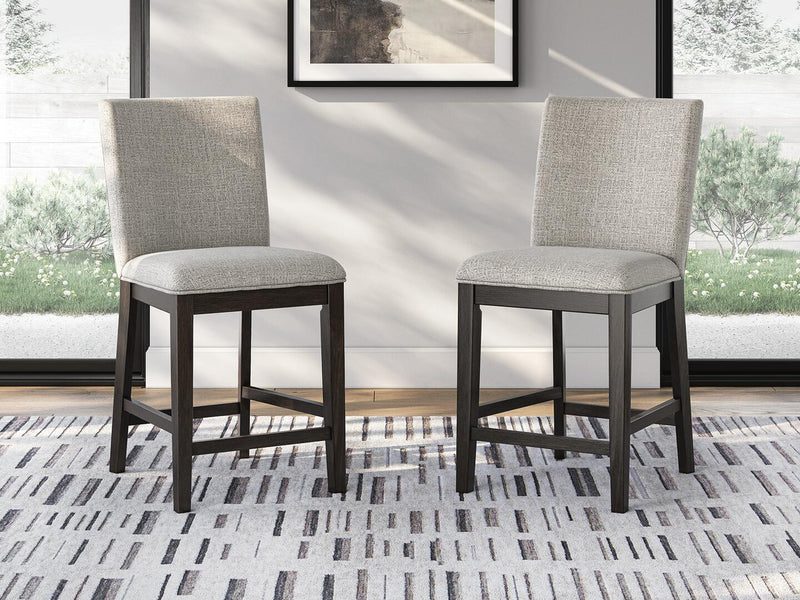Neymorton - Upholstered Barstool (Set of 2) - Dark Grayish Brown by Unique Piece Furniture