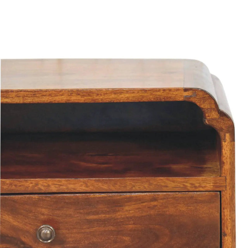 Artisan Furniture Solid Wood Avora Wall-Mounted Chestnut Bedside by HouseOfZazla