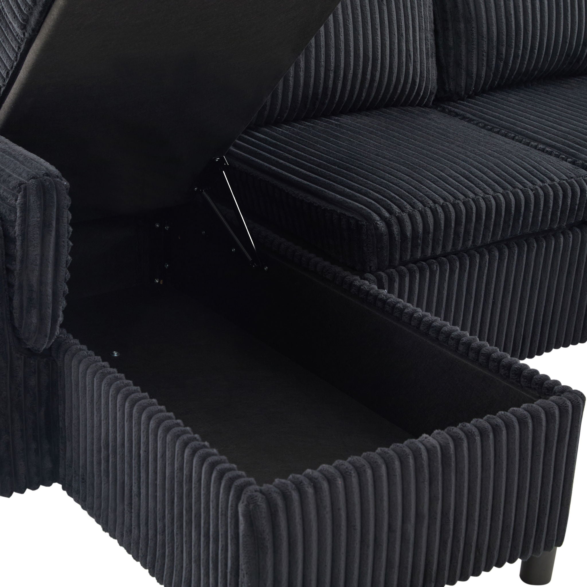 Convertible U-Shaped Sectional Sofa Bed With USB Ports And Storage by HouseOfZazla