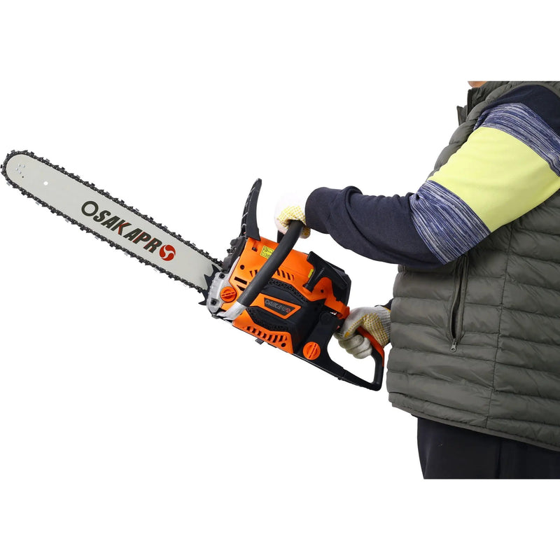 62Cc Gas Powered Chainsaw with 18" and 20" Aluminium Guide Bars by HouseOfZazla