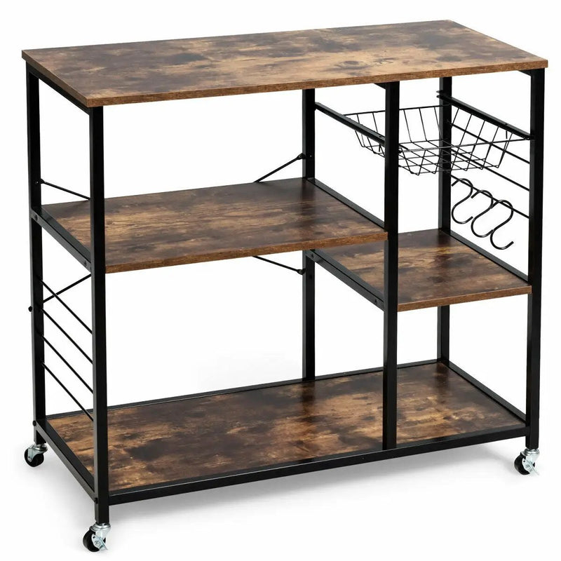 Rolling Industrial Kitchen Baker’s Storage Shelf by DirectDeals