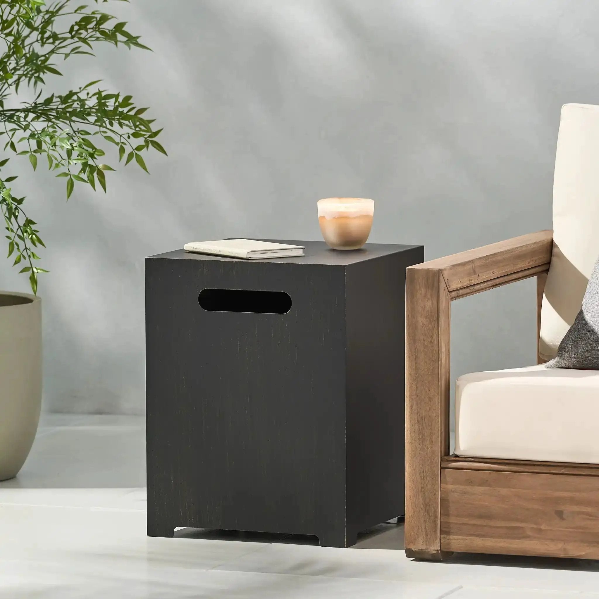 Modern Tank Holder Side Table With Powder Coated Frame by HouseOfZazla