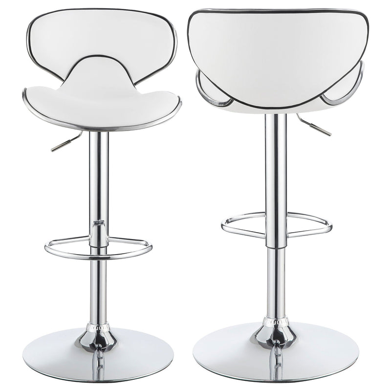 Edenton - Upholstered Adjustable Bar Stool (Set of 2) - White by HouseOfZazla