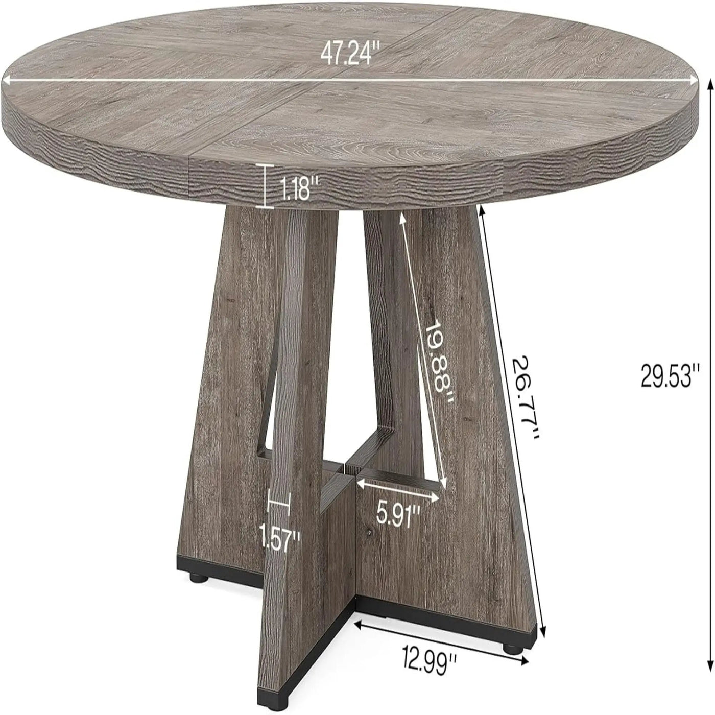 Round Dining Cross Base Kitchen Table by HouseOfZazla