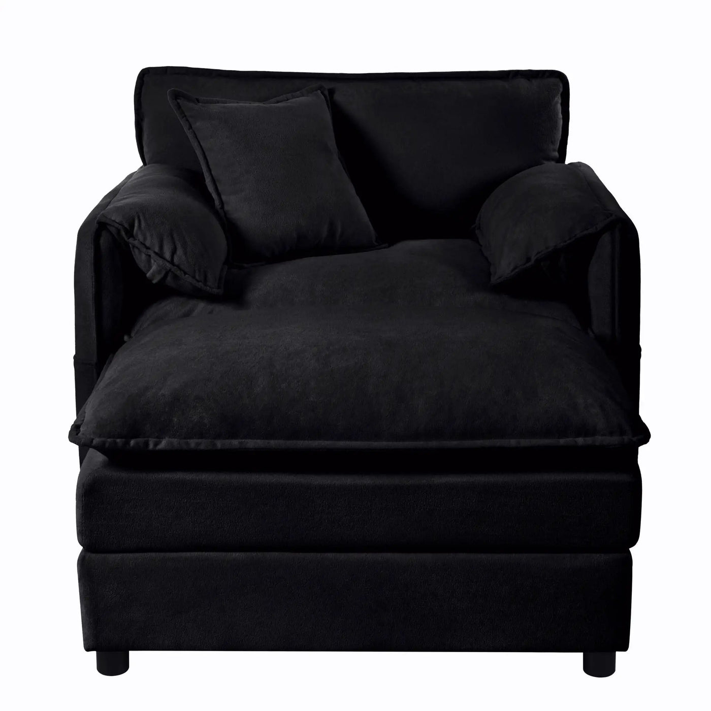 Oversized Chair With Movable Ottoman, Soft Upholstered Lounge Chair by HouseOfZazla