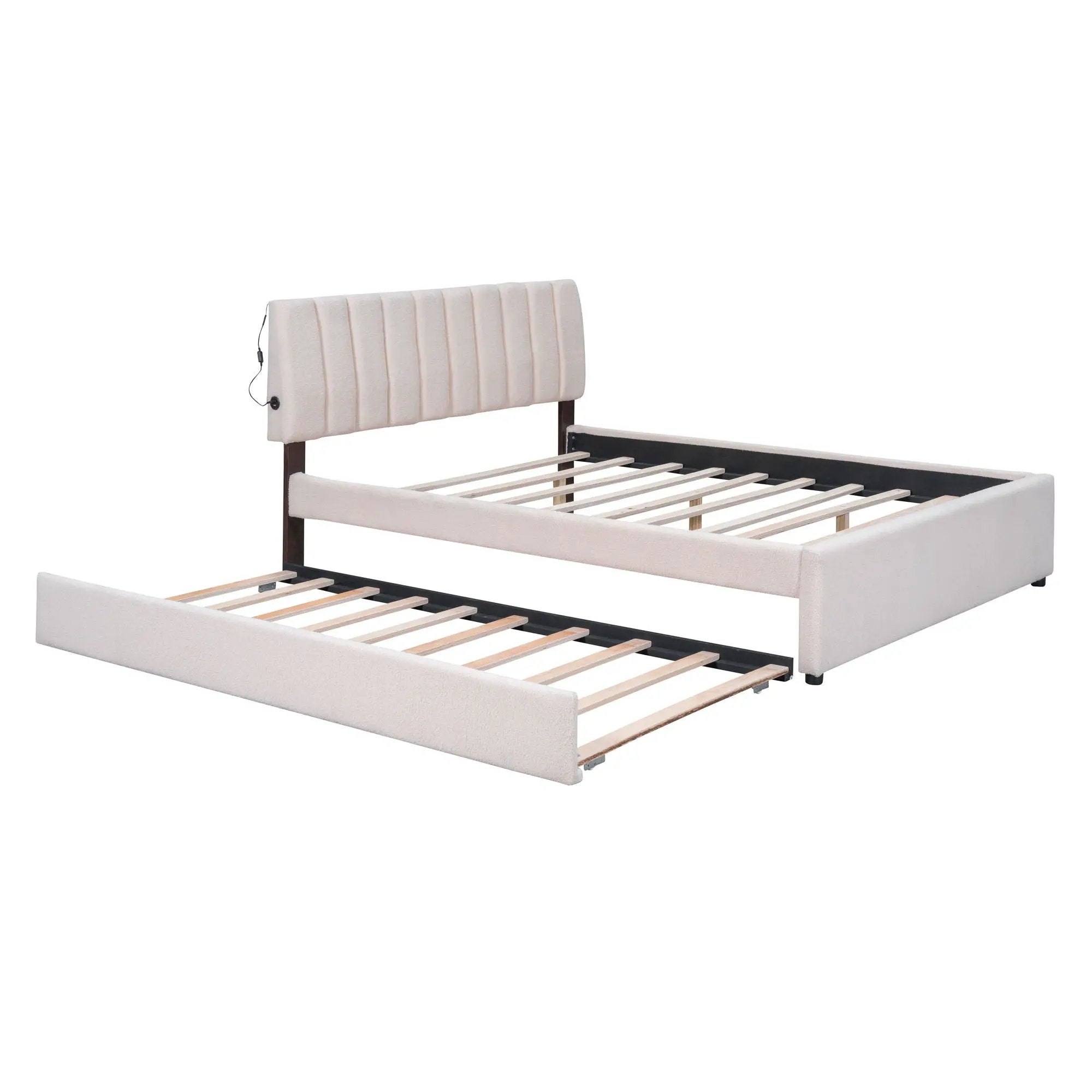 Upholstered Platform Bed With Trundle by HouseOfZazla