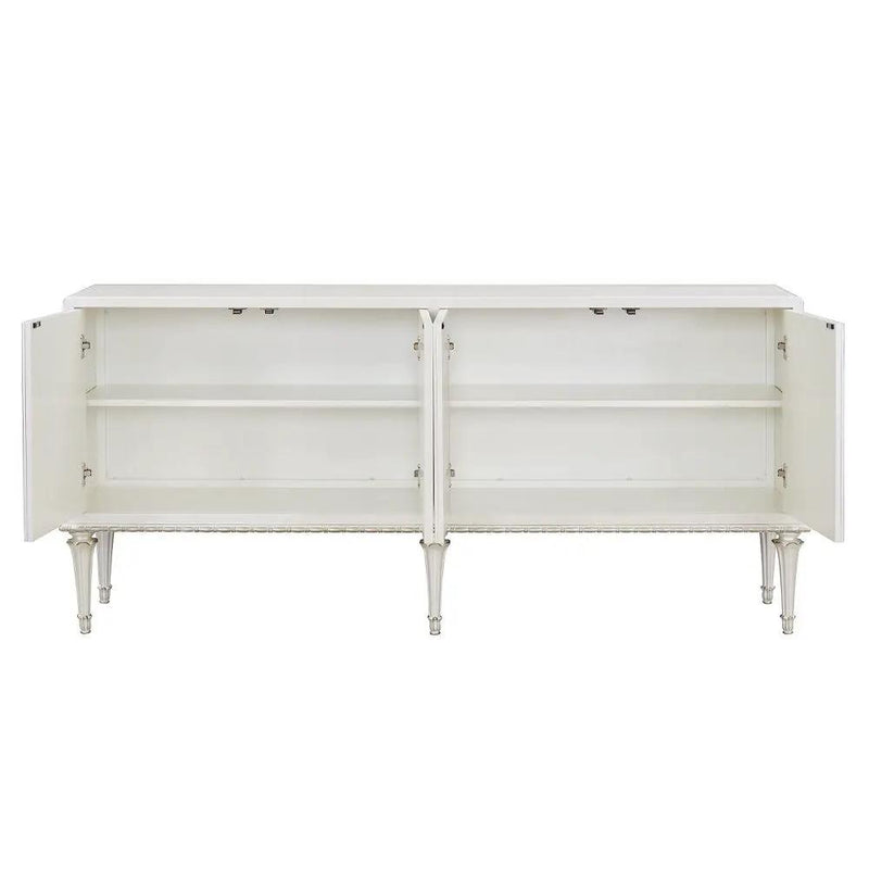 Ansaldo - Console Cabinet - Pearl White & Silver Shimmer by Unique Piece Furniture