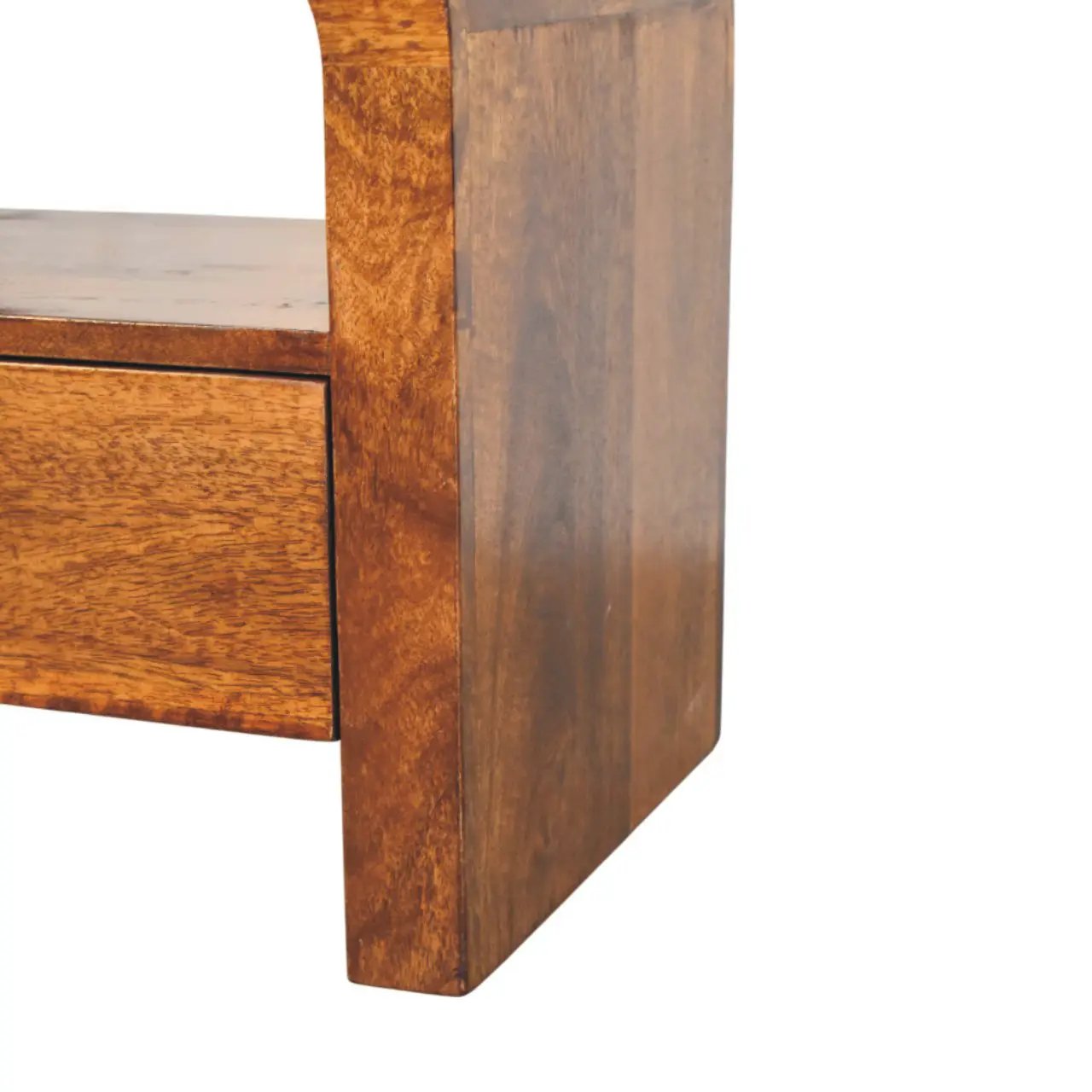 Solid Wood Darcy Nightstand, 1 Drawer and Open Shelf, Chestnut by HouseOfZazla