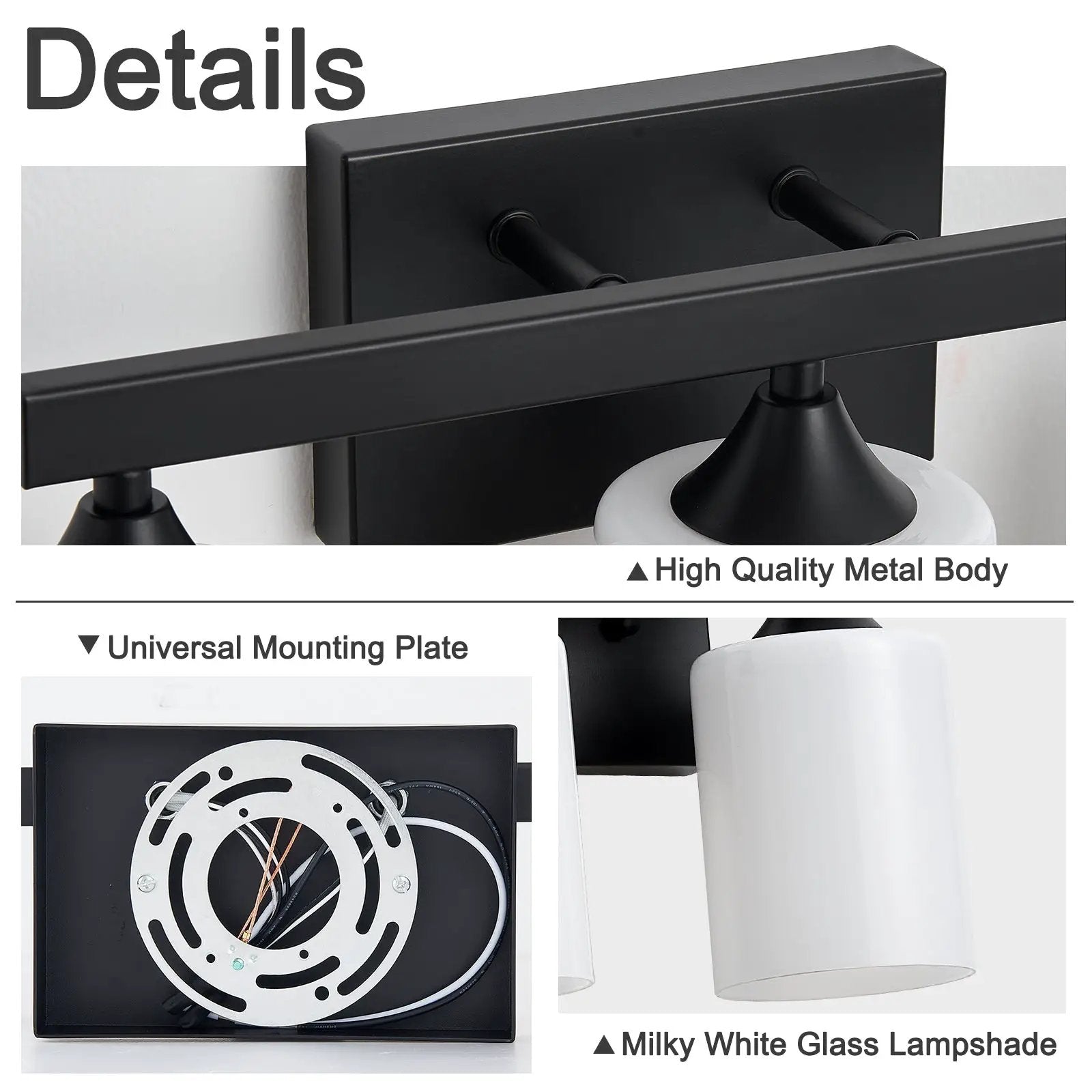 3-Light Matte Black Bathroom Vanity Light by HouseOfZazla