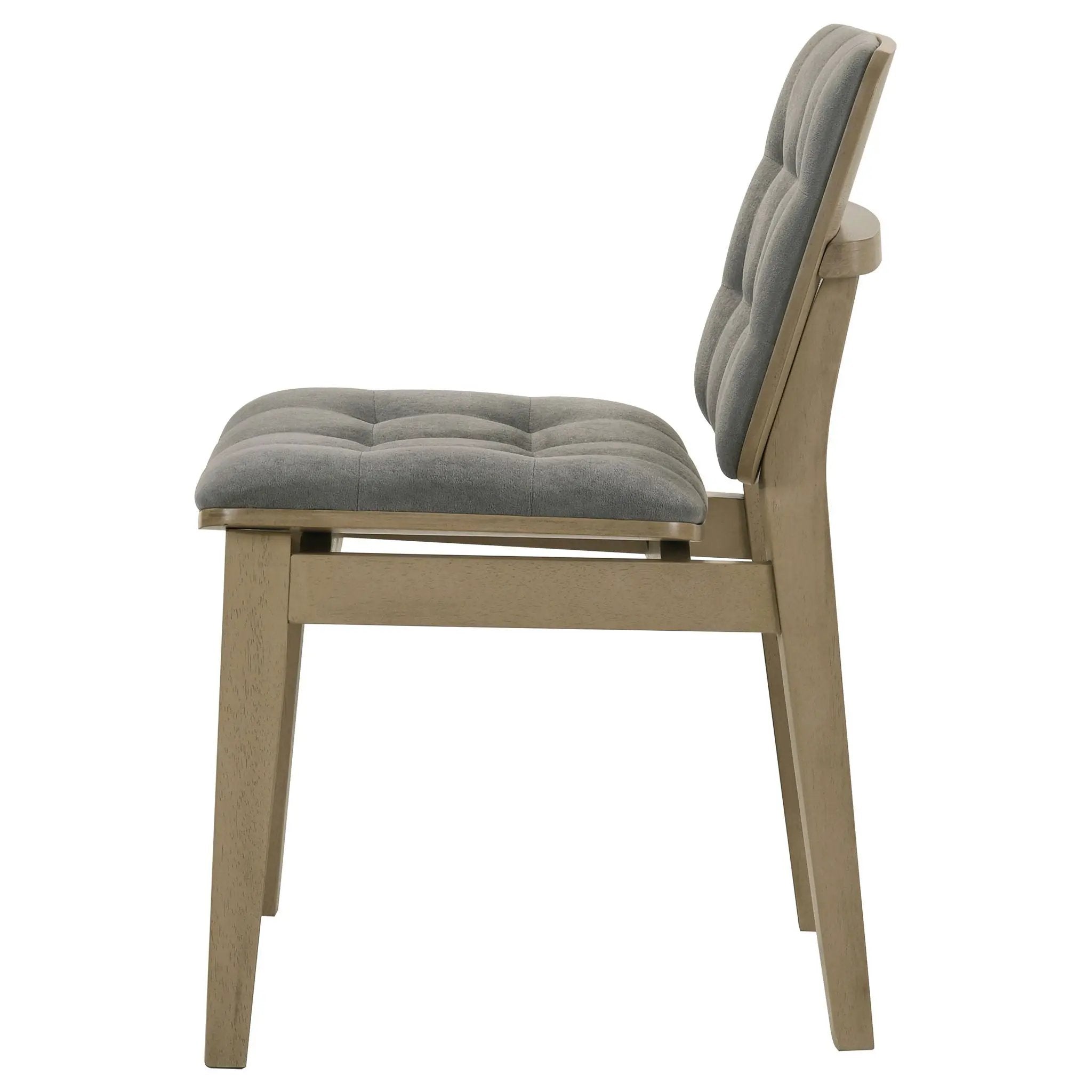 Redbridge Velvet Upholstered Side Chair Grey and Natural Oak (Set of 2) by Unique Piece Furniture