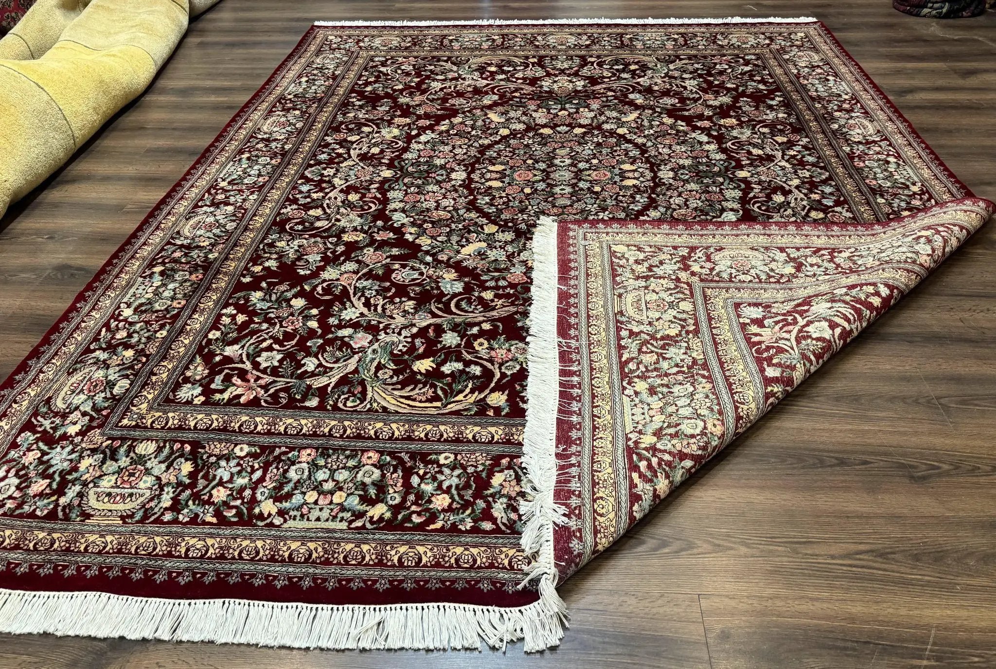 Burgundy Persian Rug 8x10, Pak Persian Floral Carpet, Very Fine 300 KPSI by Jewel Rugs
