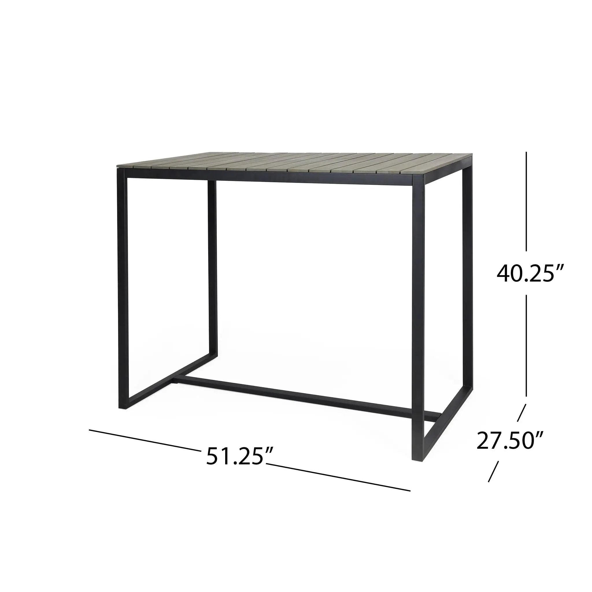 Ernesto Outdoor Industrial Acacia Wood Bar Table by HouseOfZazla