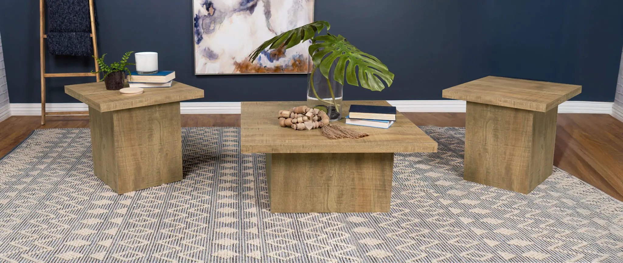 Devar 3-piece Square Coffee and End Table Set Mango by Unique Piece Furniture