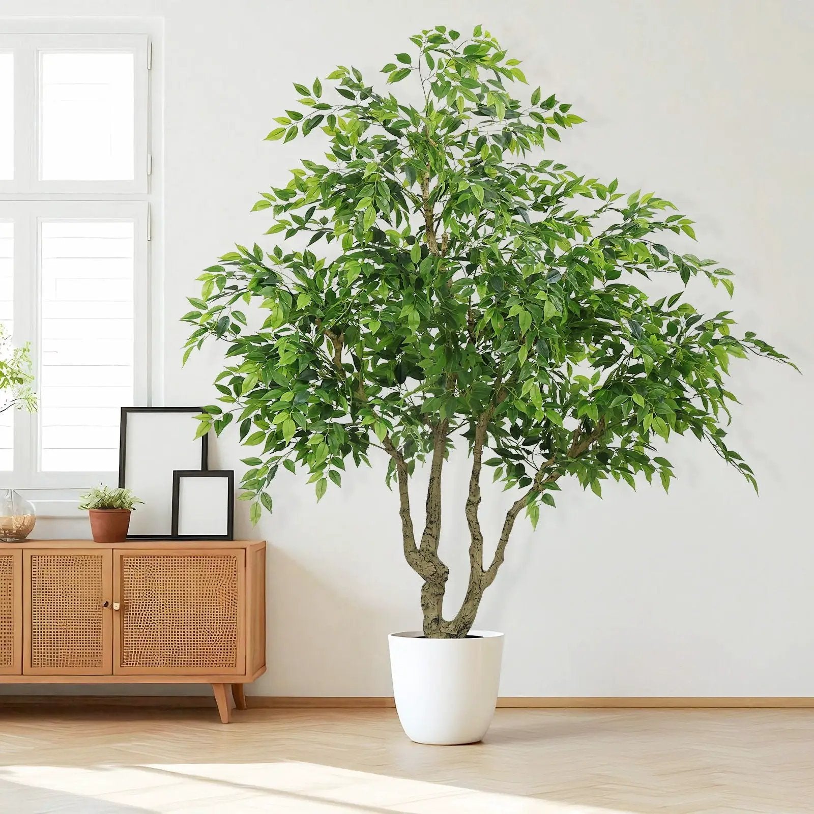 Artificial Banyan Tree With A Trunk And Lifelike Leaves, For Indoor And Outdoor Use - Green by Unique Piece Furniture