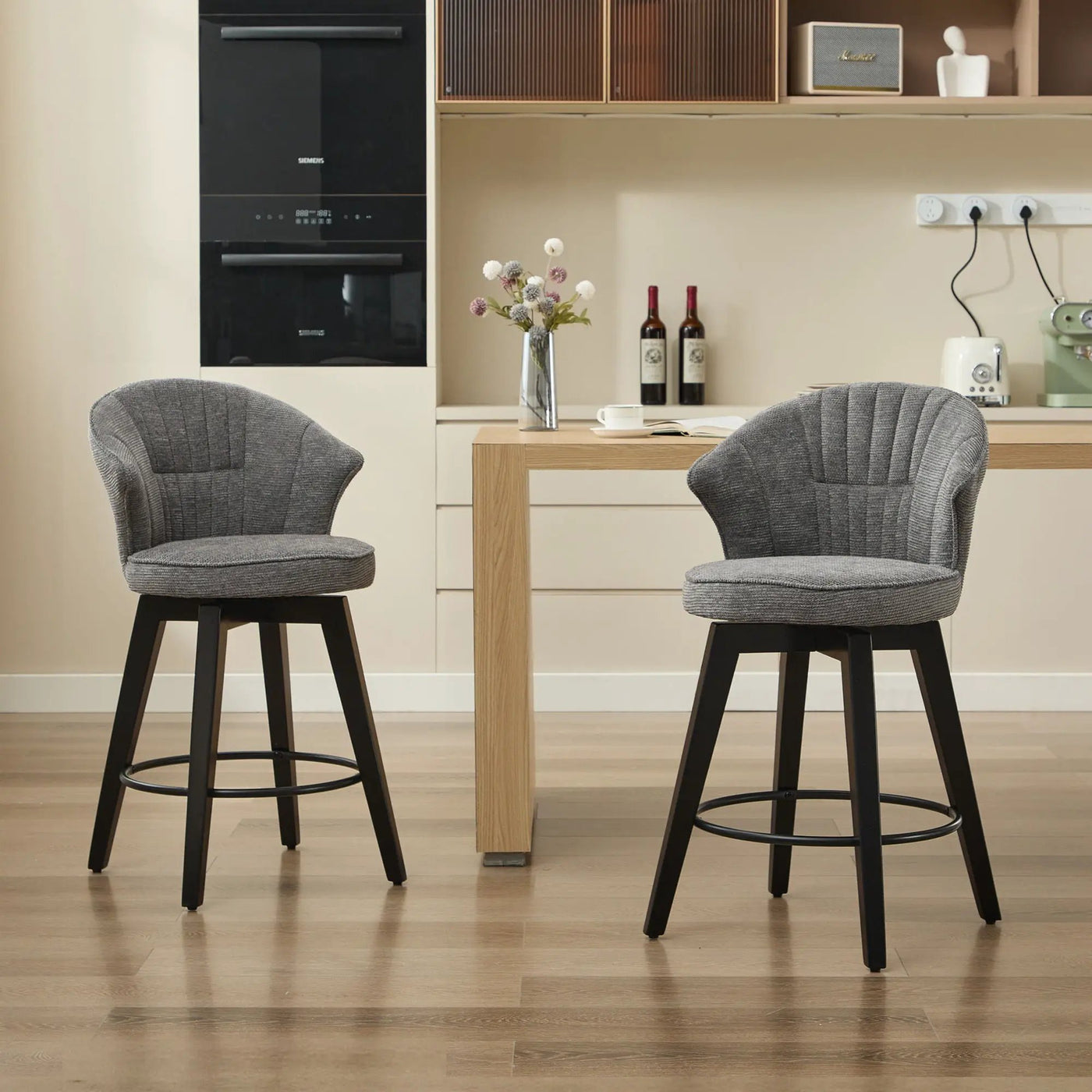 Wing Back Swivel Bar Stools (Set of 2) by HouseOfZazla