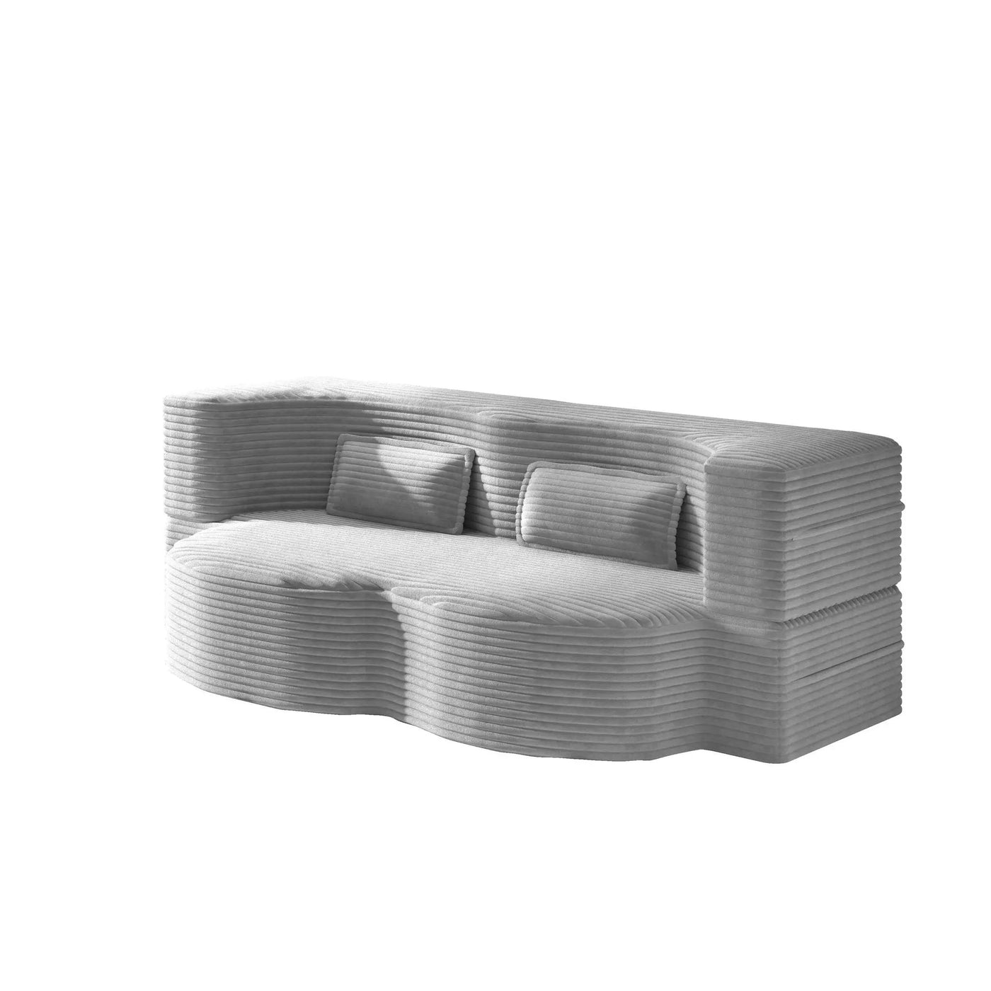 Floor Sofa With 2 Pillows, Convertible Twin Size Mattress For Living Room by HouseOfZazla