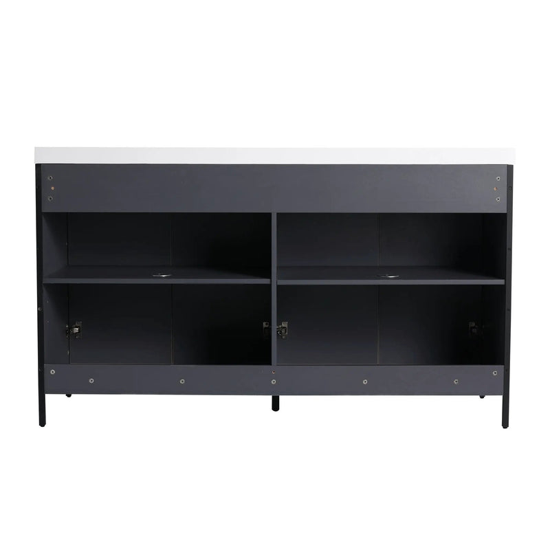 Contemporary Freestanding Bathroom Vanity With Adjustable Shelves by Unique Piece Furniture