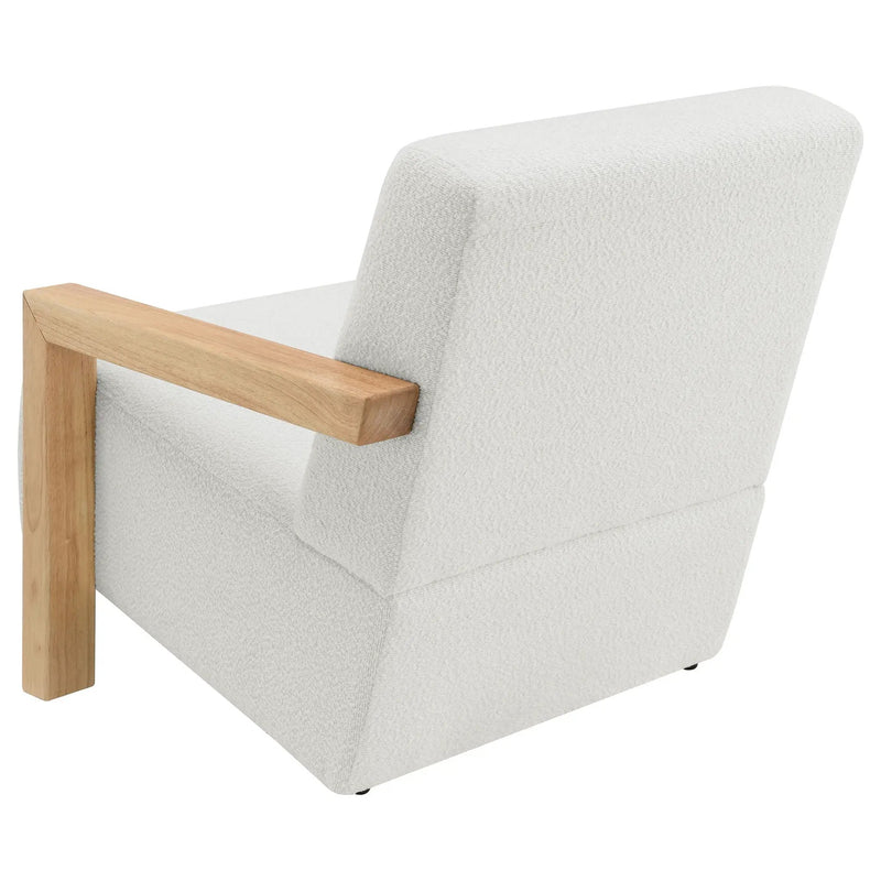 Fitzroy Boucle Upholstered Accent Arm Chair Ivory by Unique Piece Furniture